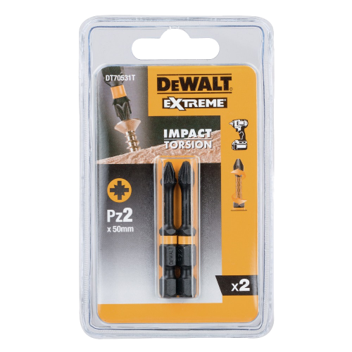 Set 2 biti PZ2x50 rezistente la impact DeWalt DT70531T EXTREME