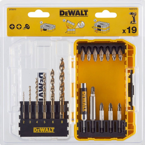 Set 19 biti insurubare si burghie de metal HSS-G Extreme DeWalt DT70711