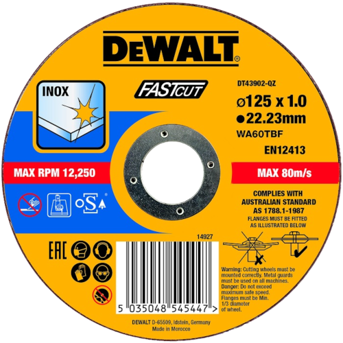 Disc abraziv taiere inox 125mm DeWalt DT43902-QZ 10 buc