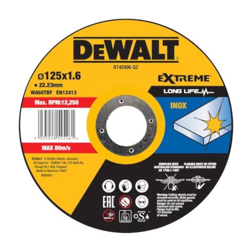 Disc abraziv taiere inox 125mm DeWalt DT43906-QZ 10 buc