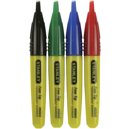 Set 4 markere santier cu varf fin 4 culori Stanley 1-47-329