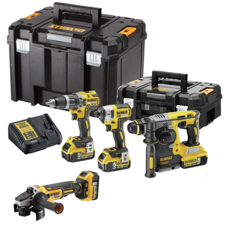 Set 4 scule electrice cu 4 acumulatori Dewalt DCK422P4