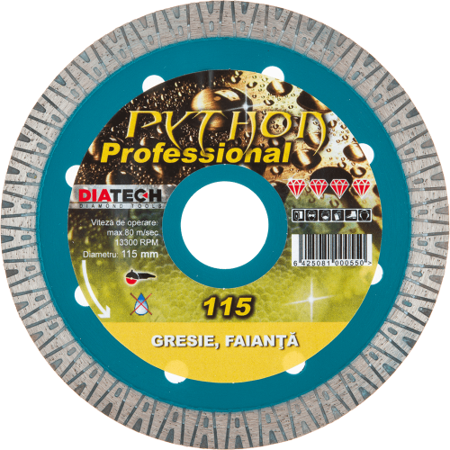 Disc diamantat Diatech PYTHON CERAMIC O115mm