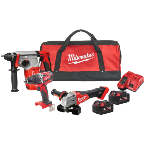 Set 3 scule cu acumulator Milwaukee M18 FPP3Q-502B