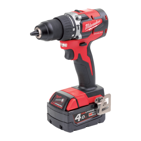 Masina de gaurit cu percutie cu 2 acumulatori Milwaukee M18 CBLPD-402C autofiletanta bormasina surubelnita cu acumulator autofiletanta bormasina surubelnita cu acumulator