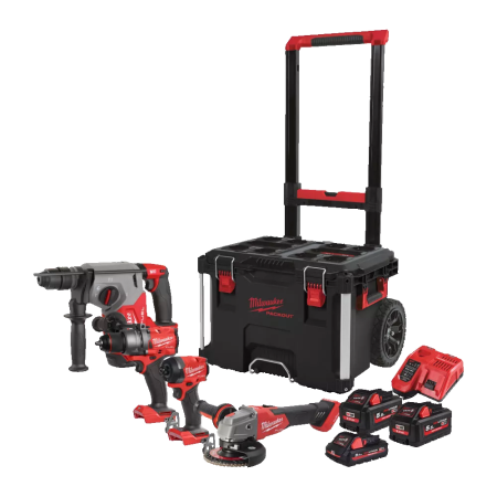 Set 4 scule cu acumulator Milwaukee M18 FPP4E-555T