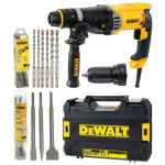 Ciocan rotopercutor DeWalt SDS Plus cu accesorii D25144KP