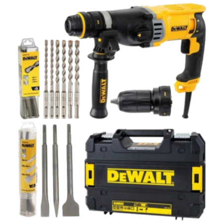 Ciocan rotopercutor DeWalt SDS Plus cu accesorii D25144KP