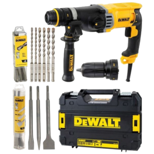 Ciocan rotopercutor DeWalt SDS Plus cu accesorii D25144KP