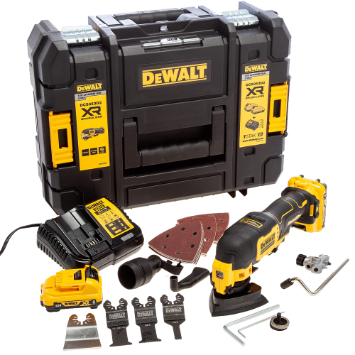 Scula oscilanta multifunctionala cu 2 acumulatori DeWalt DCS353D2