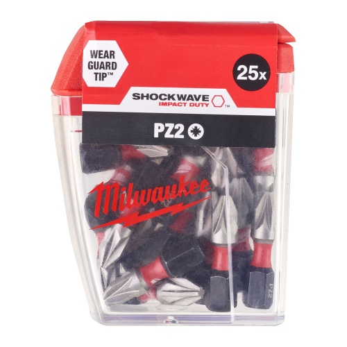 Set 25 biti de impact PZ2x25mm Milwaukee SHOCKWAVE