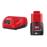 Set 1 acumulator 12V si 2 Ah cu incarcator Milwaukee M12NRG-201