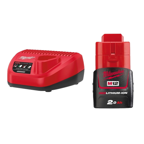 Set 1 acumulator 12V si 2 Ah cu incarcator Milwaukee M12NRG-201