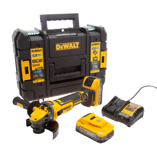 Polizor unghiular cu 2 acumulatori DeWalt DCG409H2T