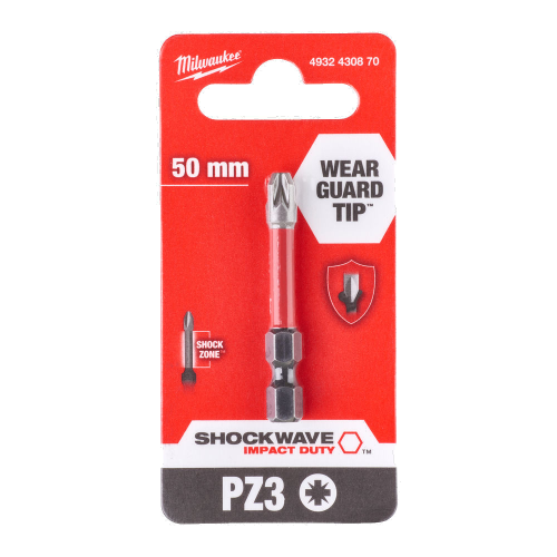 Bit de impact PZ3x50mm Milwaukee SHOCKWAVE