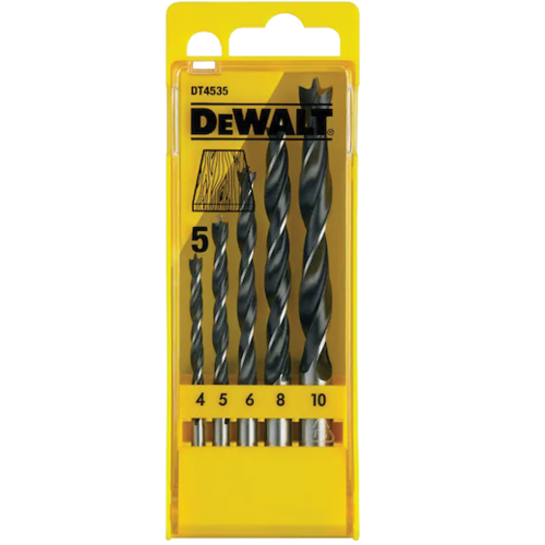 Set 5 burghie lemn cu prindere rotunda DeWalt DT4535