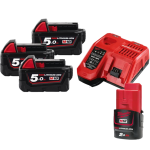 Set 3 acumulatori si incarcator Li-Ion 5Ah Milwaukee M18 NRG-503mlw9