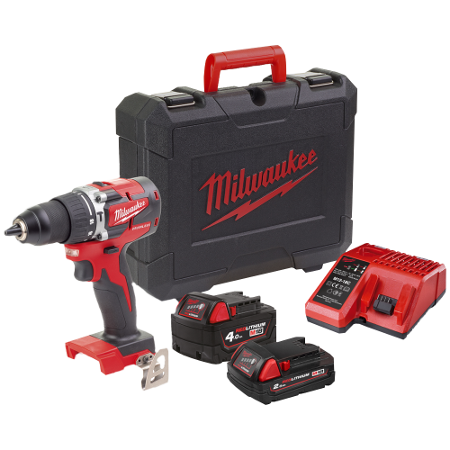 Masina de gaurit cu percutie cu 2 acumulatori Milwaukee M18 CBLPD-422C