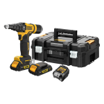 Pistol pentru nituit cu 2 acumulatori DeWalt DCF403D2GT