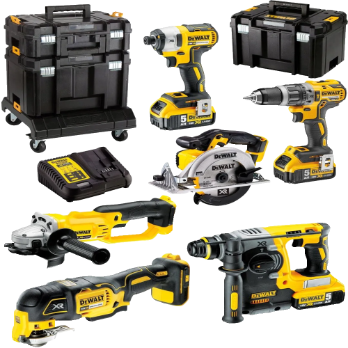 Set 6 scule cu 3 acumulatori DeWalt DCK654P3T-QW