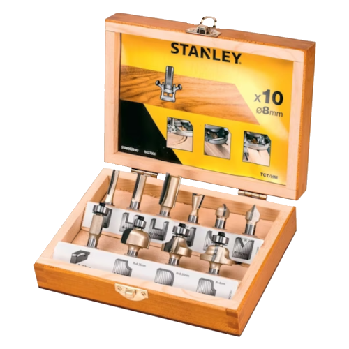 Set 10 freze TCT pentru lemn Stanley STA80020