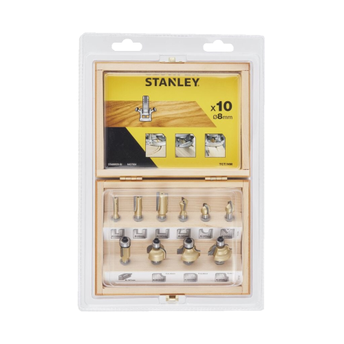 Set 10 freze TCT pentru lemn Stanley STA80020