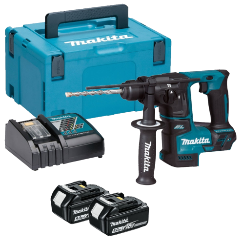 Ciocan rotopercutor SDS-Plus cu 2 acumulatori Makita DHR171RTJ