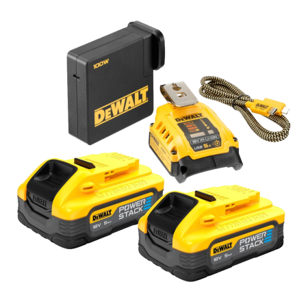 Set incarcator USB-C si 2 acumulatori 18V 5.0Ah DeWalt DCB094H2