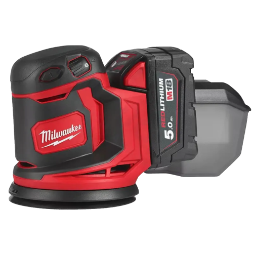 Slefuitor orbital cu 2 acumulatori 5Ah Milwaukee M18 BOS125-502B