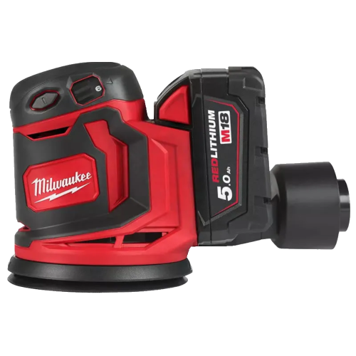 Slefuitor orbital cu 2 acumulatori 5Ah Milwaukee M18 BOS125-502B - Resigilat