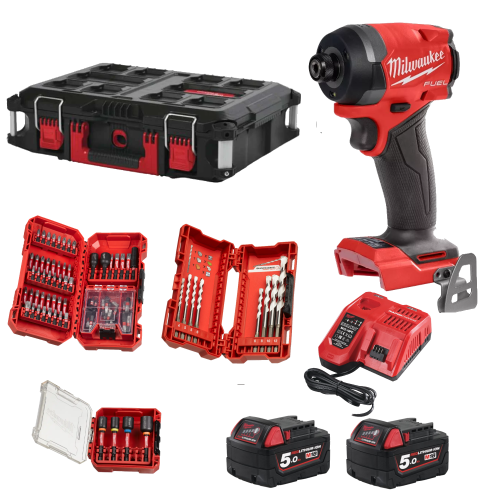 Masina de insurubat cu impact cu 2 acumulatori 5Ah Milwaukee M18 FID3100P-502P