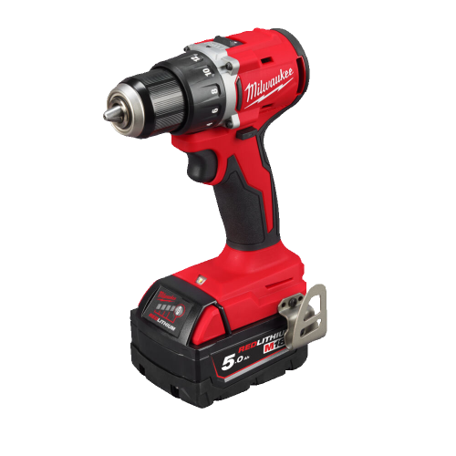 Masina de gaurit cu 2 acumulatori 5Ah Milwaukee M18 BLDDRC-502C