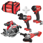 Set 4 scule fara acumulatori Milwaukee M18 FPP4X4-0 + Cadou Geanta XL