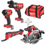 Set 4 scule fara acumulatori Milwaukee M18 FPP4X2-0 + Cadou Geanta XL