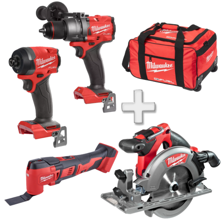 Set 4 scule fara acumulatori Milwaukee M18 FPP4X2-0 + Cadou Geanta XL