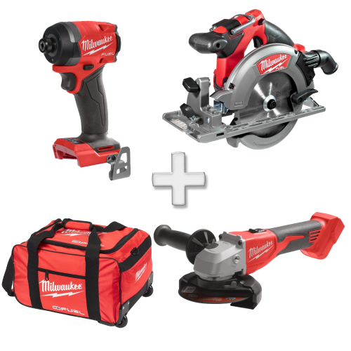 Set 3 scule fara acumulatori Milwaukee M18 FPP3X6-0 + Cadou Geanta XL