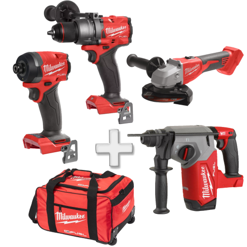 Set 4 scule fara acumulatori Milwaukee M18 FPP4X1-0 + Cadou Geanta XL