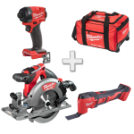 Set 3 scule fara acumulatori Milwaukee M18 FPP3X4-0 + Cadou Geanta XL