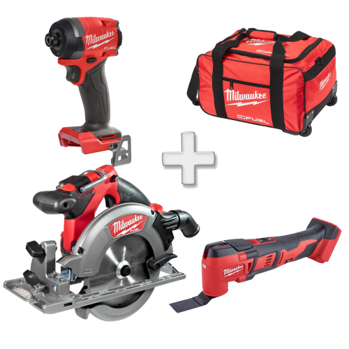 Set 3 scule fara acumulatori Milwaukee M18 FPP3X4-0 + Cadou Geanta XL