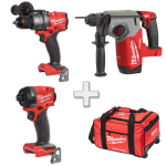 Set 3 scule fara acumulatori Milwaukee M18 FPP3X2-0 + Cadou Geanta XL