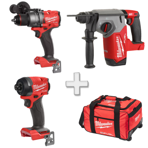 Set 3 scule fara acumulatori Milwaukee M18 FPP3X2-0 + Cadou Geanta XL