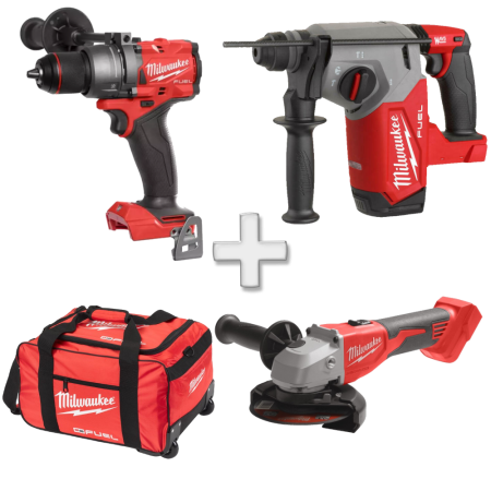 Set 3 scule fara acumulatori Milwaukee M18 FPP3X5-0 + Cadou Geanta XL