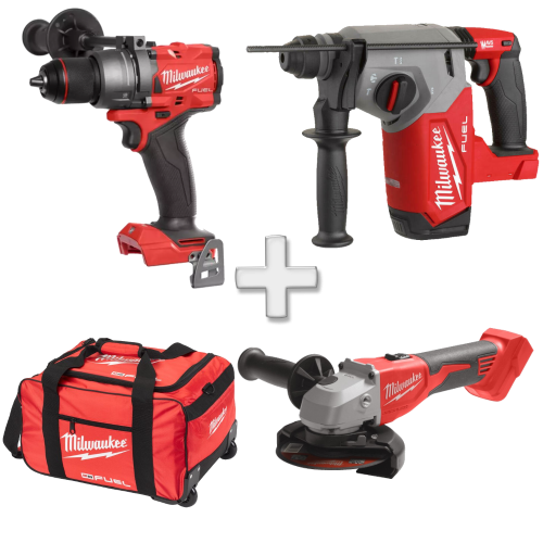 Set 3 scule fara acumulatori Milwaukee M18 FPP3X5-0 + Cadou Geanta XL