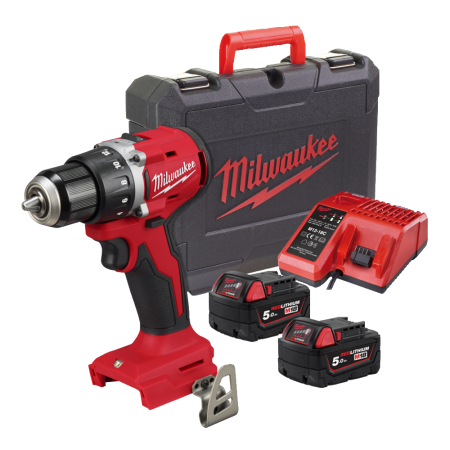 Masina de gaurit cu 2 acumulatori 5Ah Milwaukee M18 BLDDRC-502C