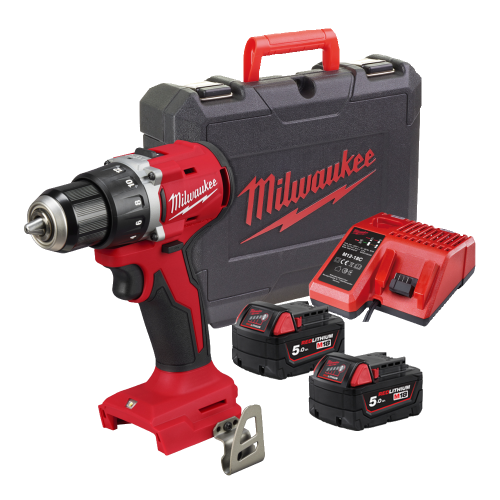 Masina de gaurit cu 2 acumulatori 5Ah Milwaukee M18 BLDDRC-502C