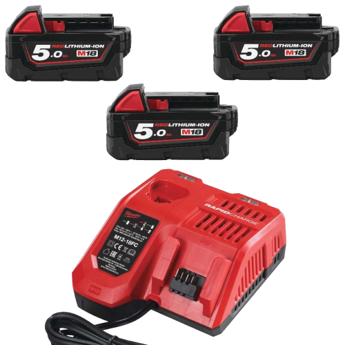 Set 6 scule cu 3 acumulatori Milwaukee M18 FPP6A-503B