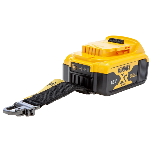 Acumulator glisant Li-Ion cu snur fixare curea 18V 5Ah DeWalt DCB184LR