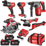 Set 6 scule cu 3 acumulatori Milwaukee M18 FPP6A-503B