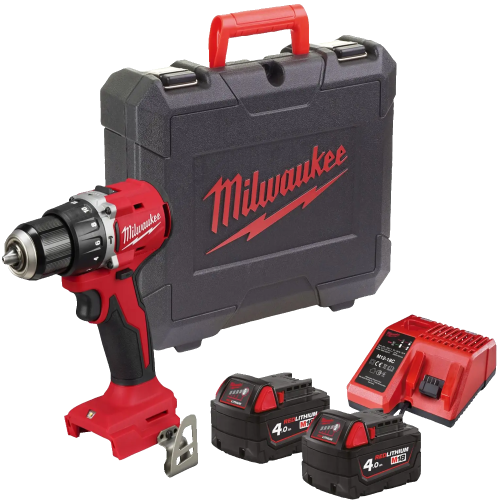 Masina de gaurit cu percutie cu 2 acumulatori 4Ah Milwaukee M18 BLPDRC-402C