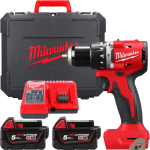 Masina de gaurit cu percutie cu 2 acumulatori 5Ah Milwaukee M18 BLPDRC-502C